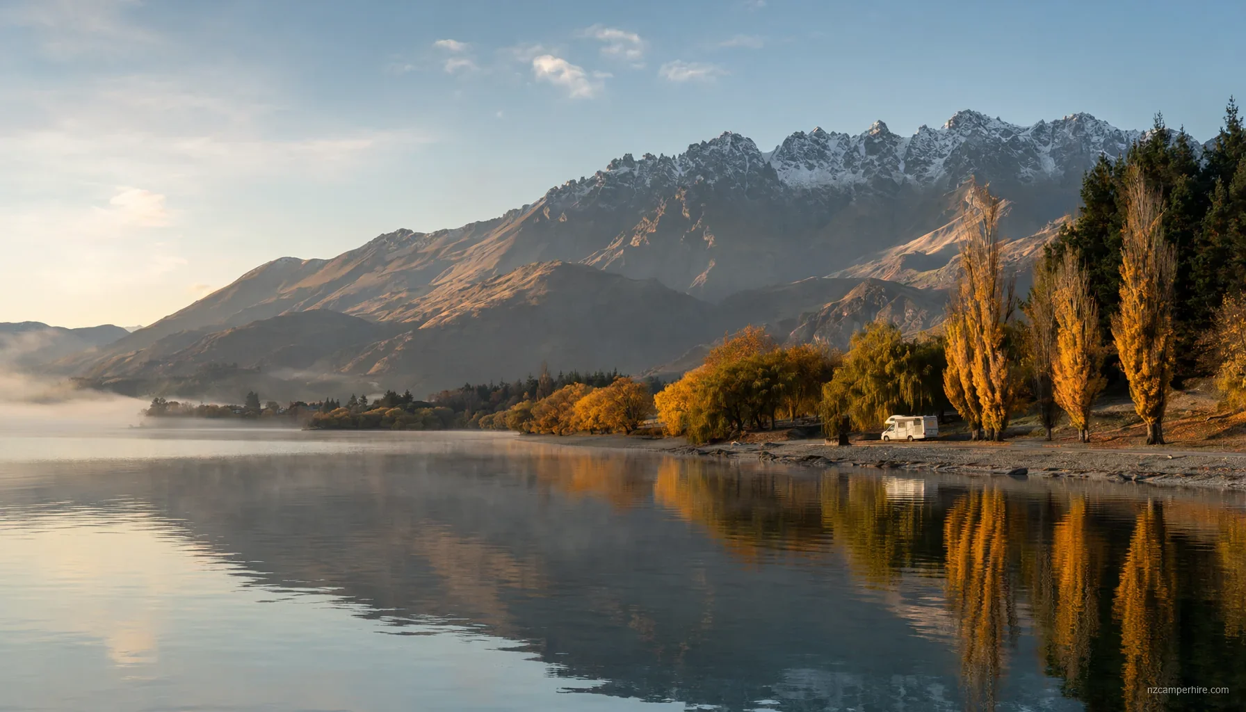 NZ motorhome travel in Queenstown during April