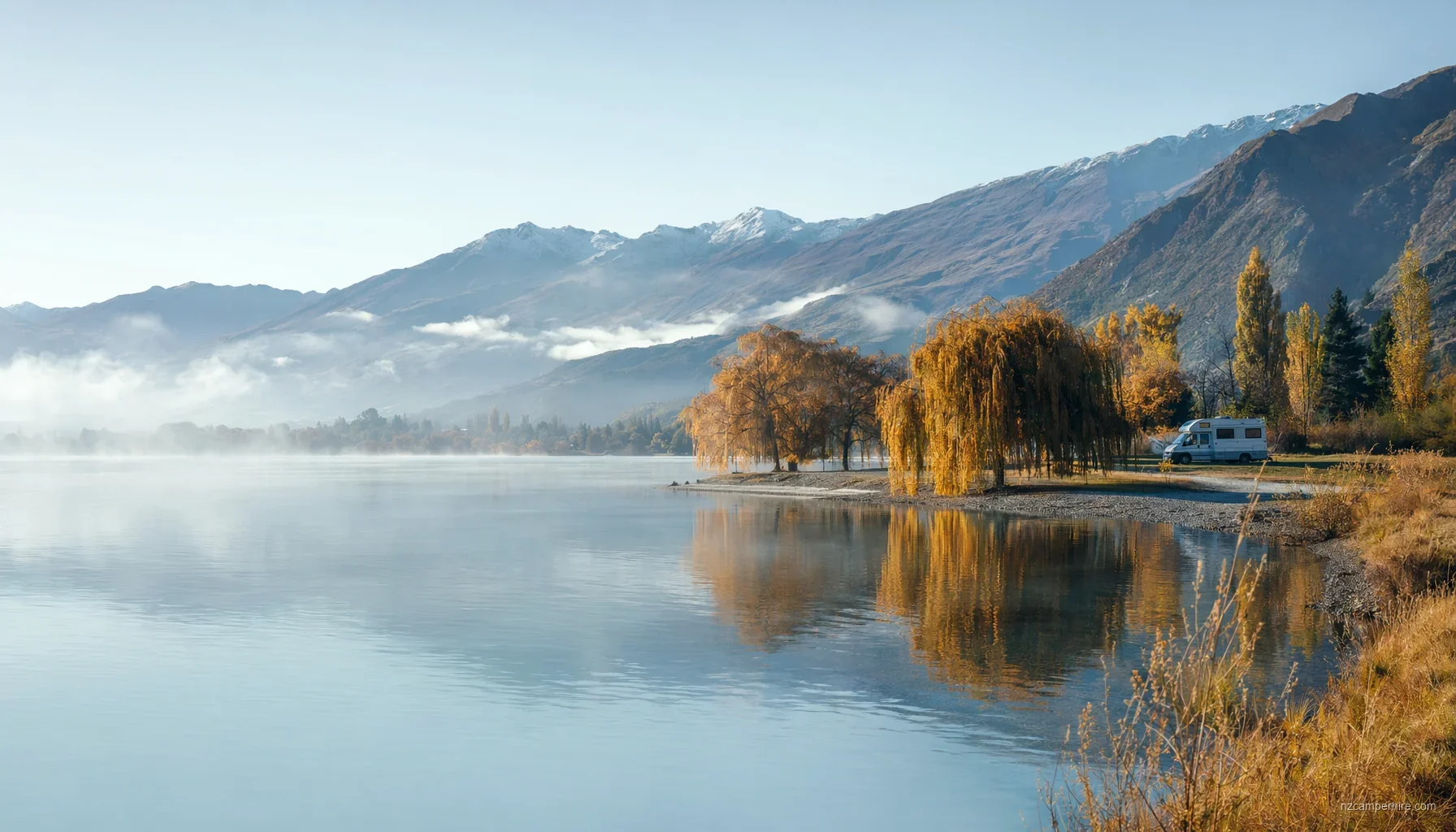 NZ motorhome travel in Wanaka during April