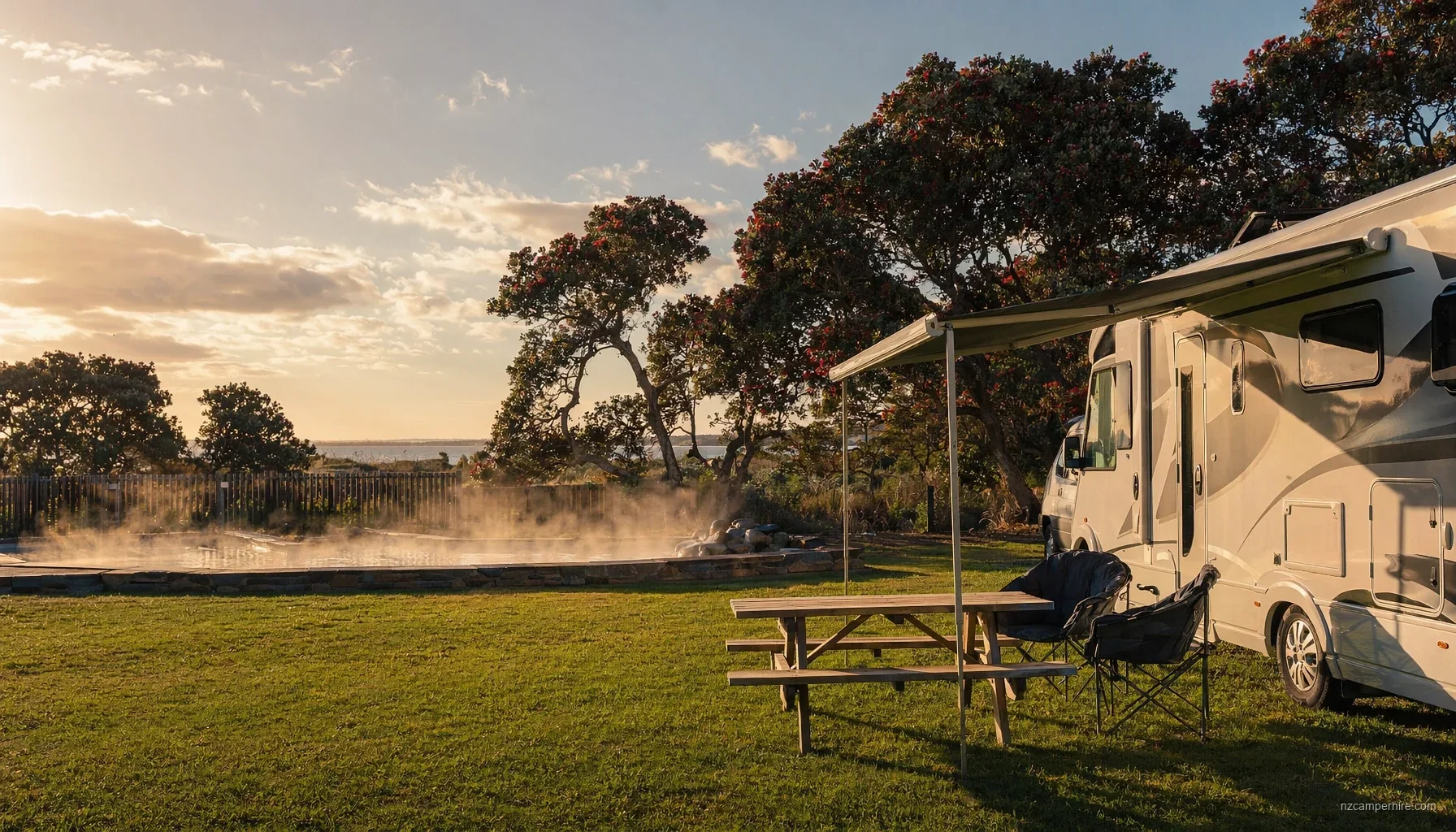 Athenree Hot Springs Holiday Park — motorhome stay guide — NZ holiday park