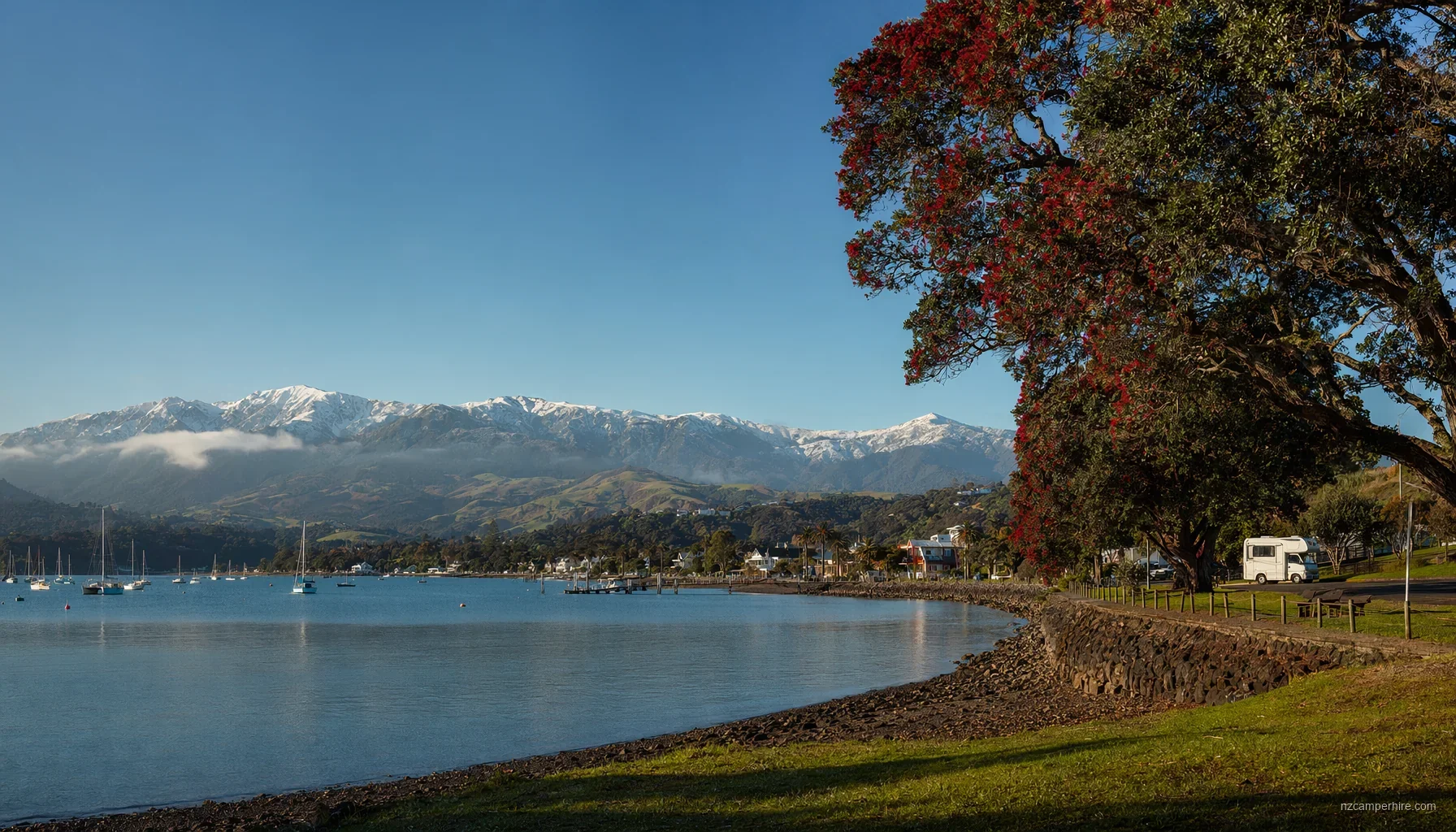 NZ motorhome travel in Bay of Islands during August