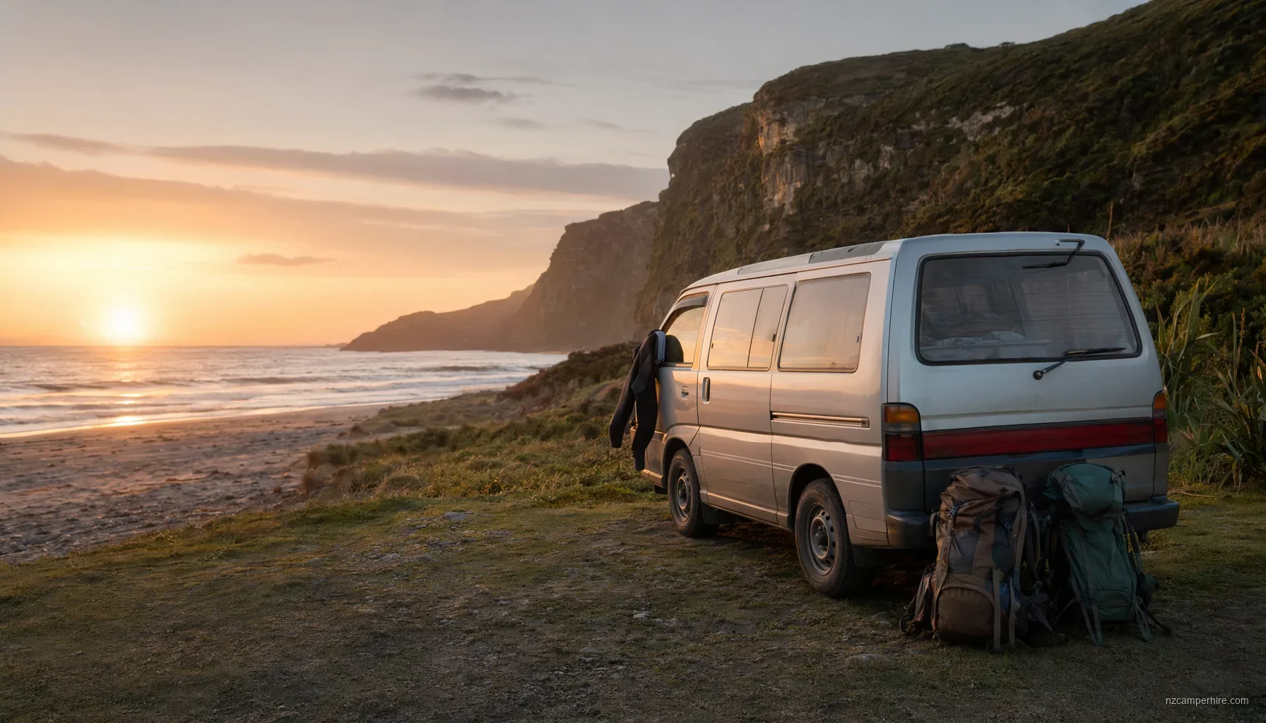 Backpacker couple on a budget 2-berth