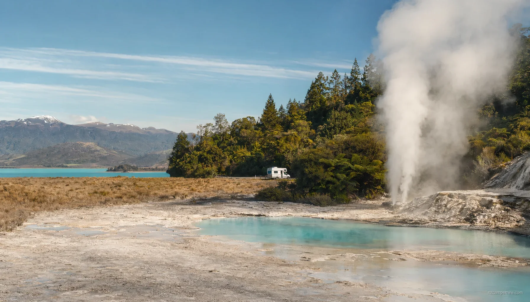 NZ motorhome travel in Rotorua during December