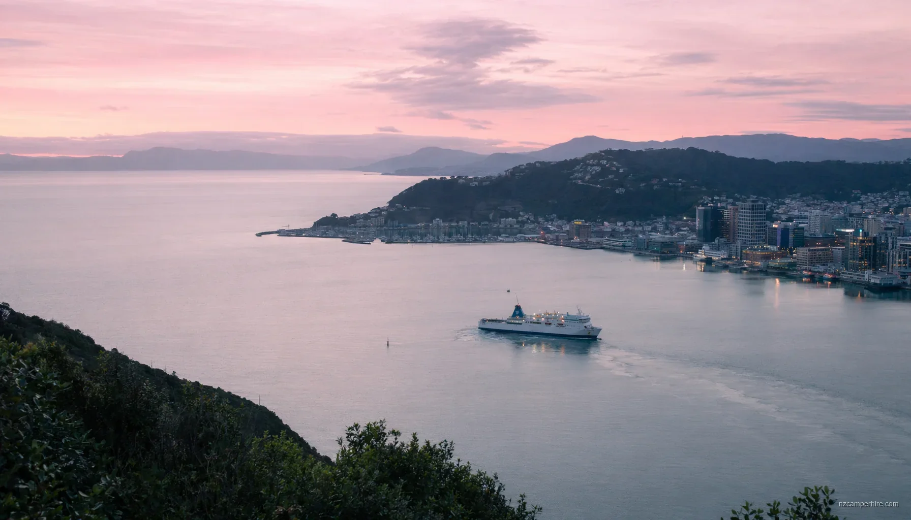 Cook Strait ferry with a campervan