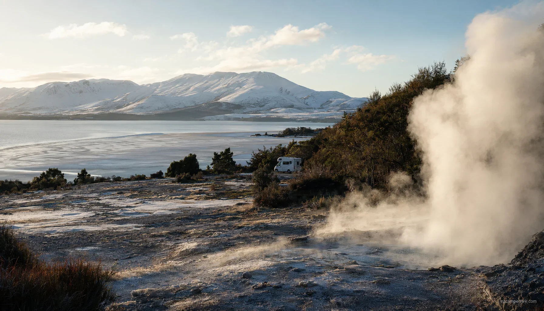 NZ motorhome travel in Rotorua during July