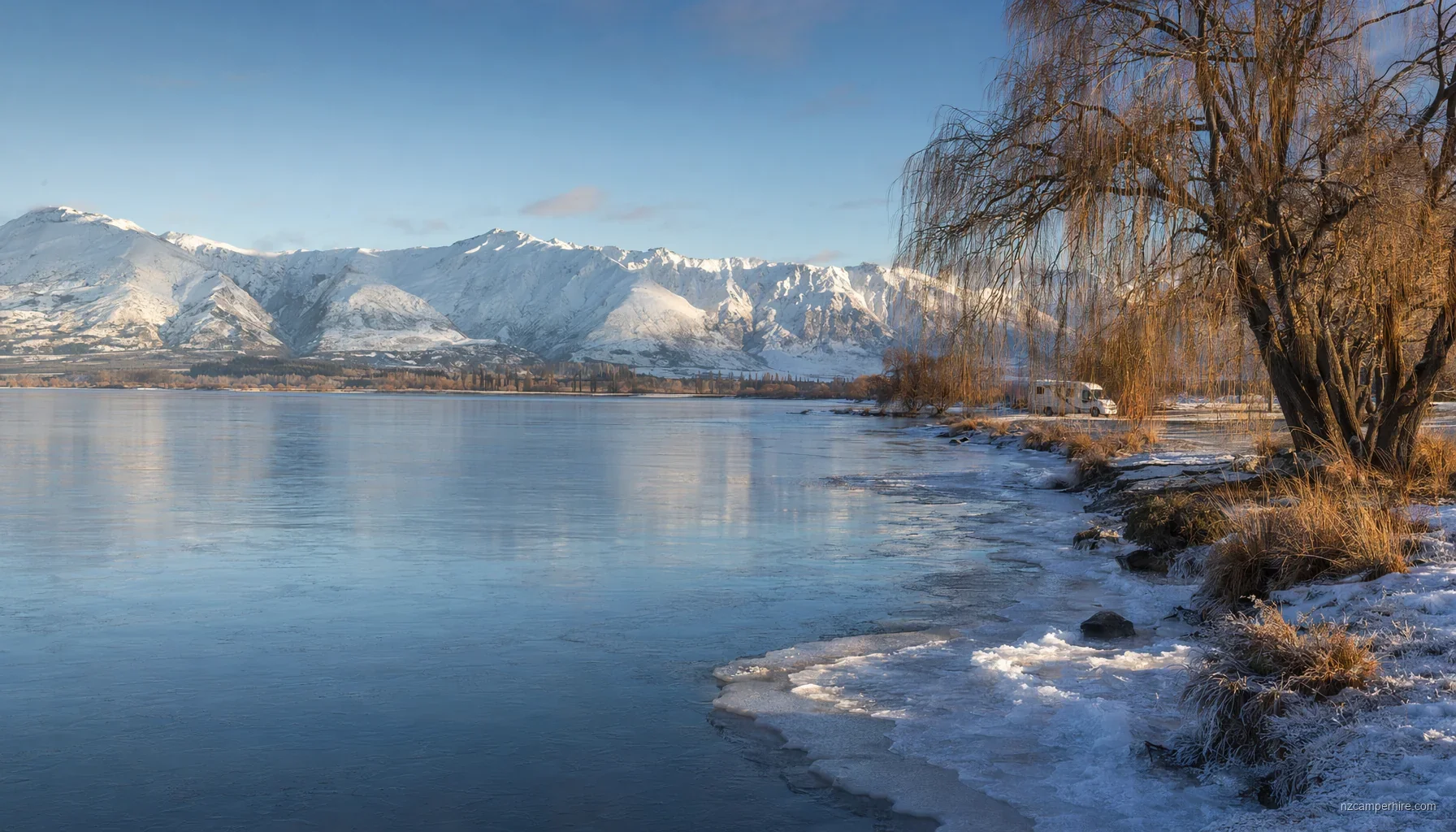 NZ motorhome travel in Wanaka during July