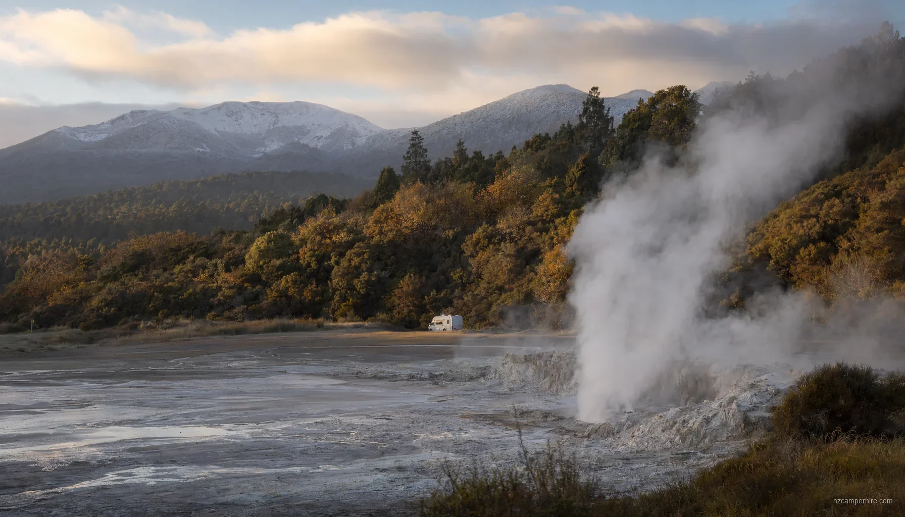 NZ motorhome travel in Rotorua during May