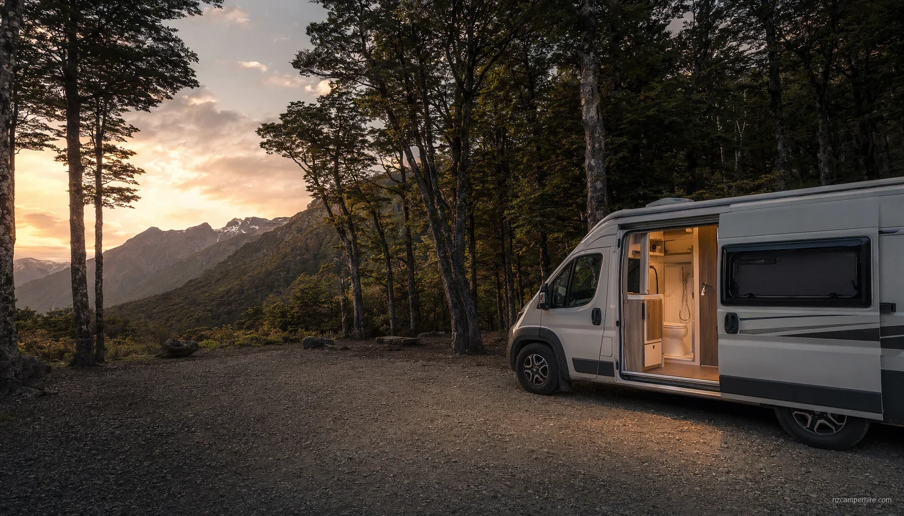 Motorhome with shower and toilet onboard