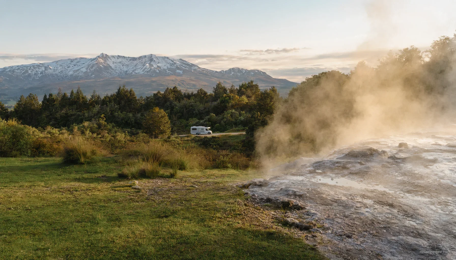 NZ motorhome travel in Rotorua during November