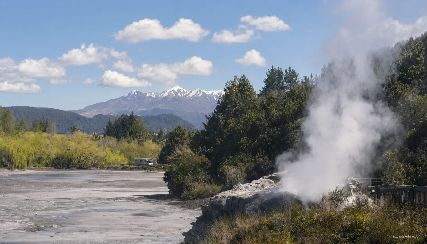 NZ motorhome travel in Rotorua during October
