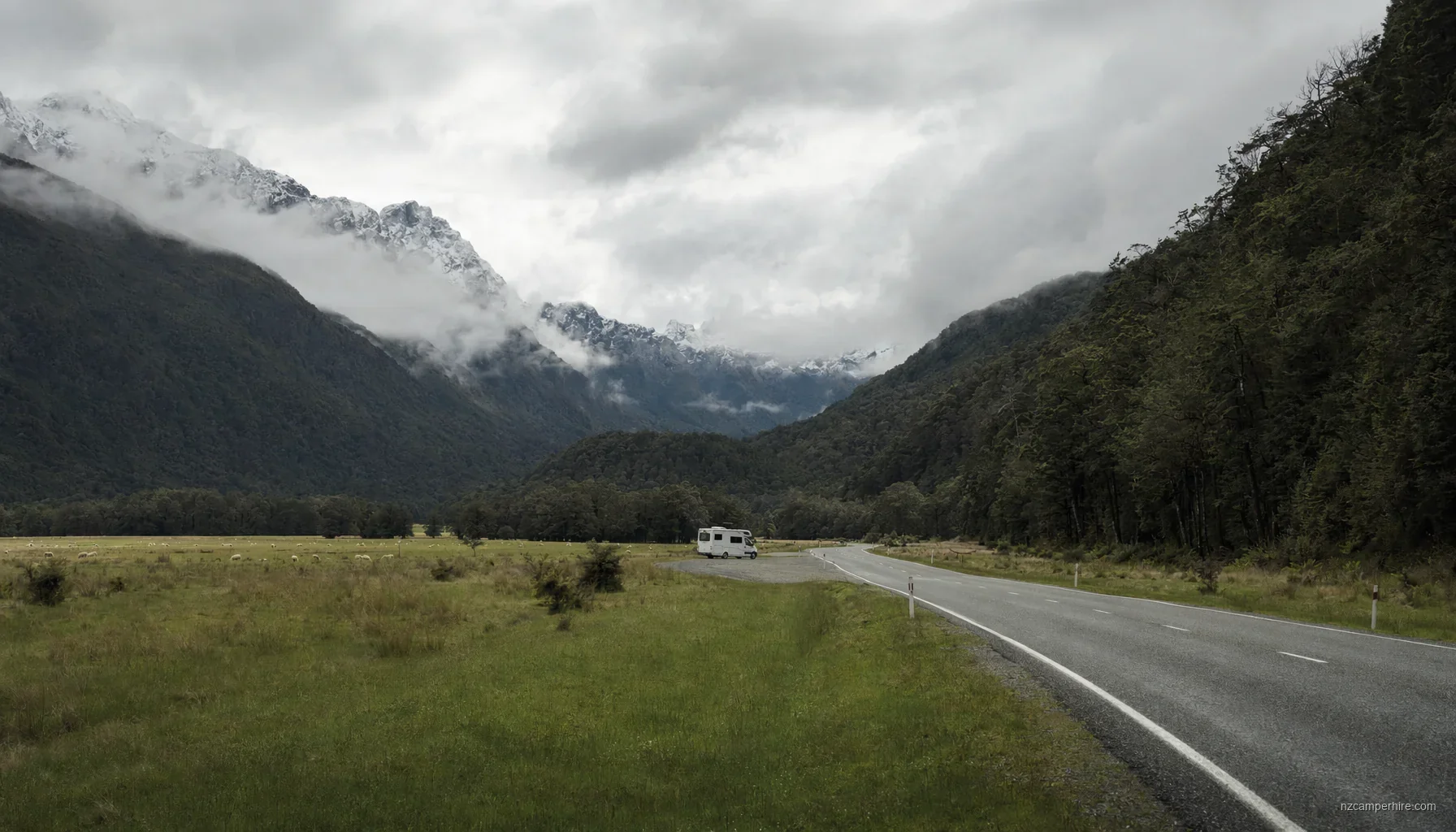 NZ motorhome travel in Milford Sound during September