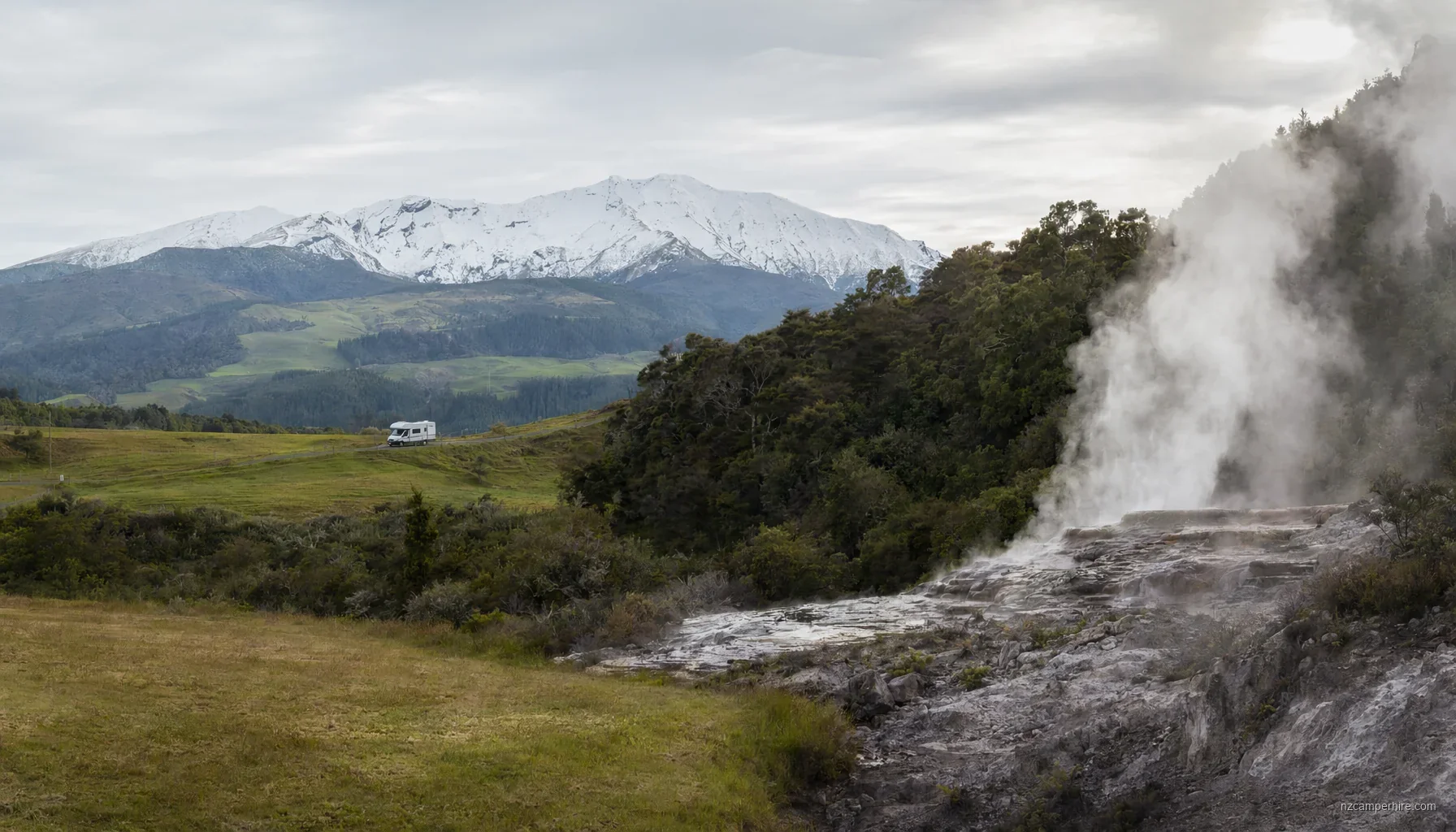 NZ motorhome travel in Rotorua during September